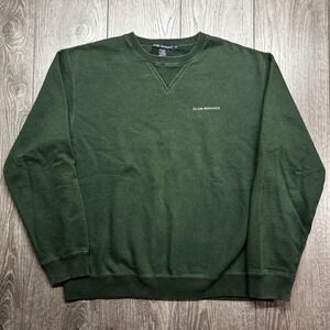 Vintage Club Monaco Green Crewneck Sweatshirt Small 90s Forrest Embroidered